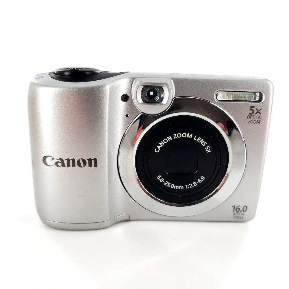 Canon PowerShot A1300 16.0MP Digital Camera Silver w/ Memory Card & Box Tested